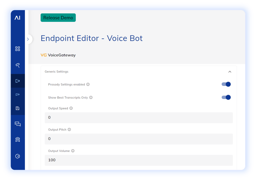 Generic Voice Settings - Cognigy.AI