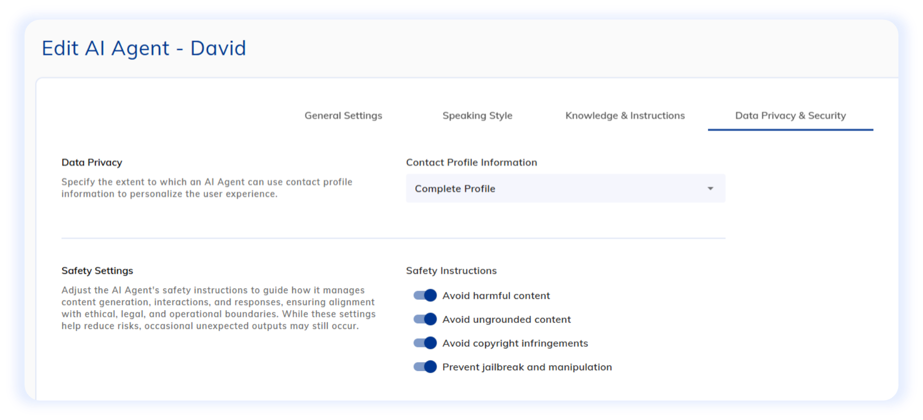 Safety Settings_Cognigy.AI