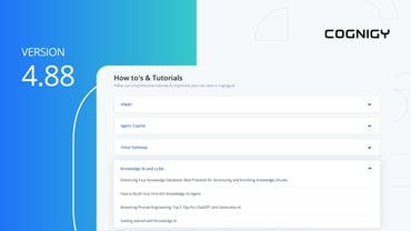 Extended Help Center Resources, Usability Improvements, and More with Cognigy.AI v4.88