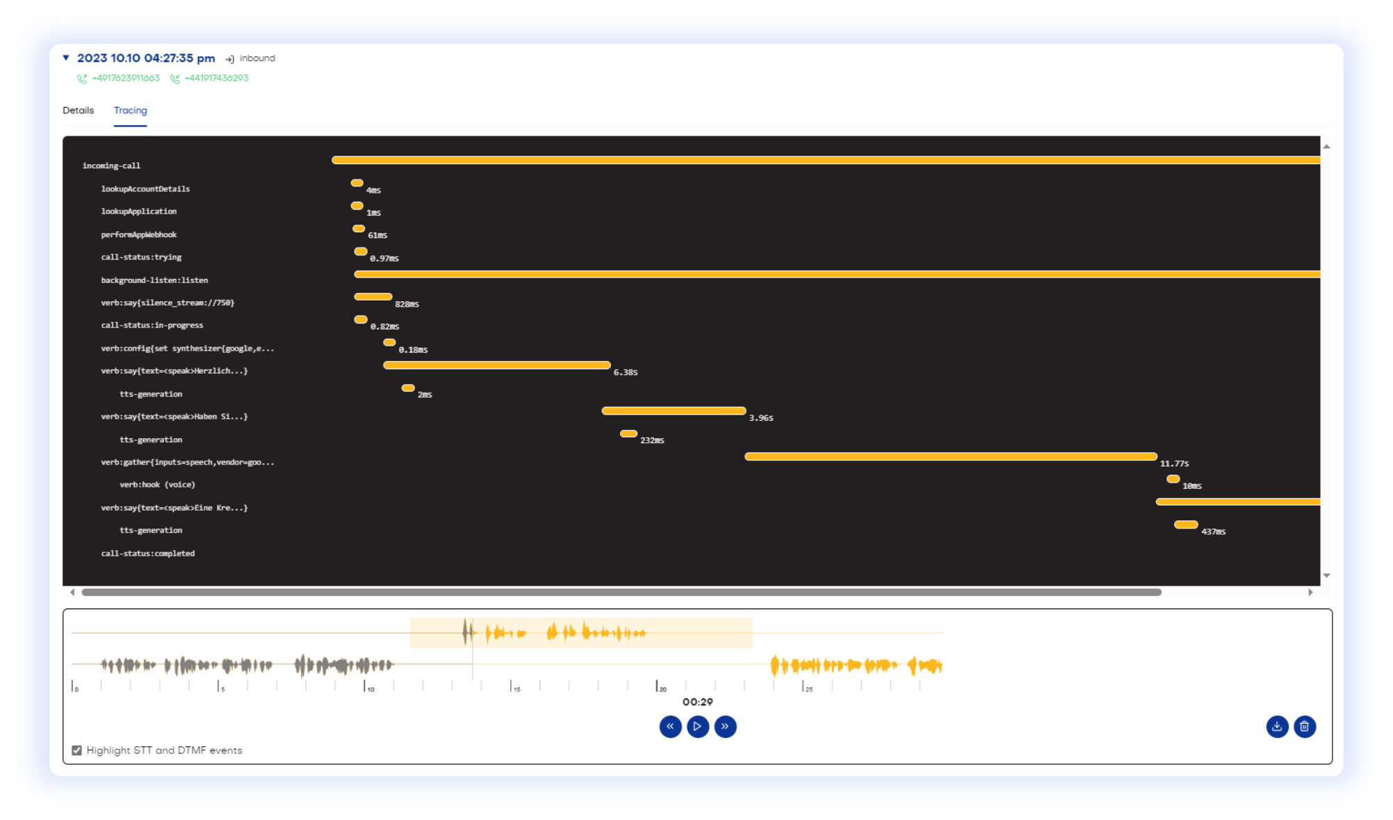 Call Tracing - Cognigy.AI